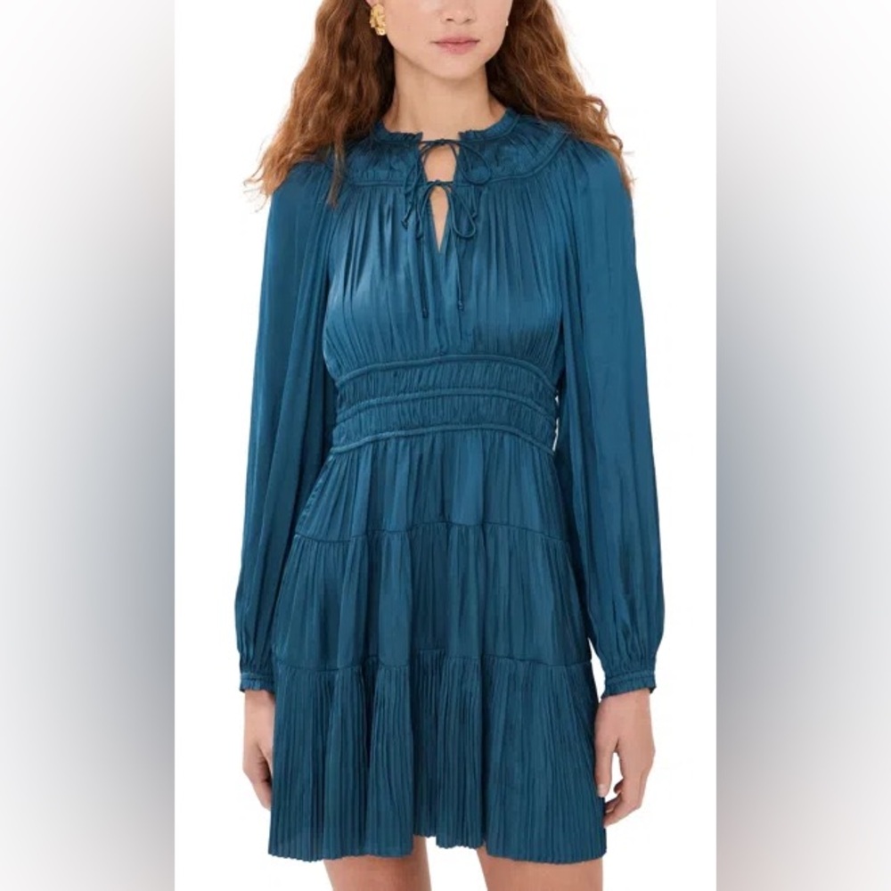 Ulla Johnson Teal Long Sleeve Dress